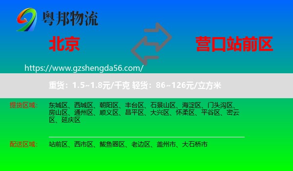 北京到站前区物流专线
