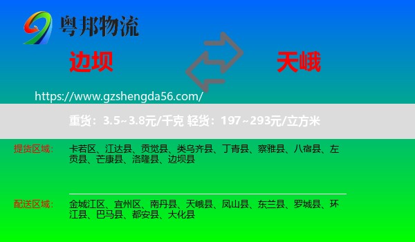 边坝县到天峨县物流专线