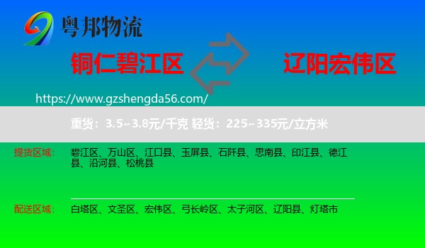 碧江区到宏伟区物流专线