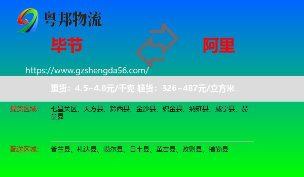 毕节到阿里物流