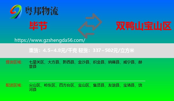 毕节到宝山区物流专线
