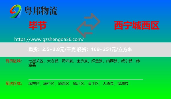 毕节到城西区物流专线