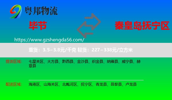 毕节到抚宁区物流专线