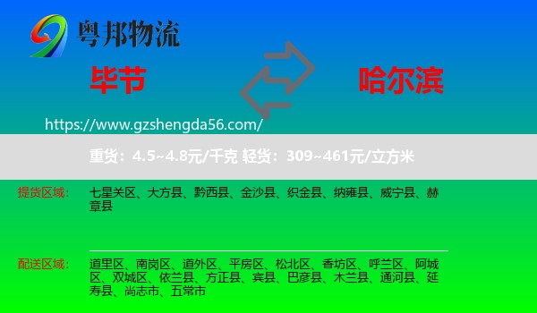 毕节到哈尔滨专线