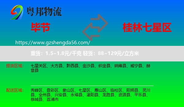 毕节到七星区物流专线
