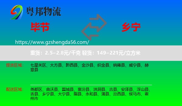 毕节到乡宁县物流专线