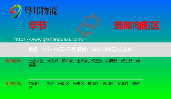 毕节到向阳区物流专线