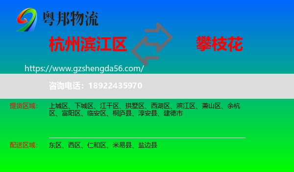 滨江区到攀枝花物流专线