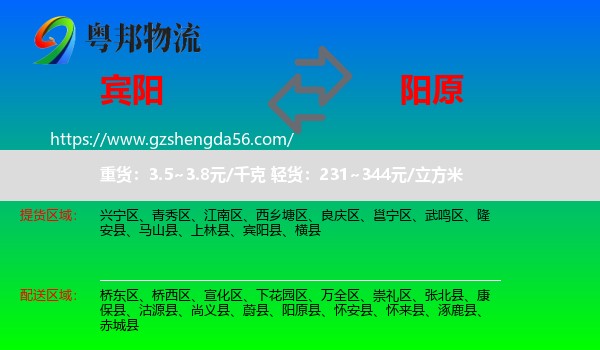 宾阳县到阳原县物流专线