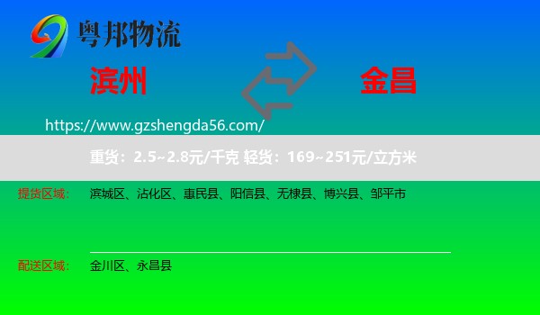 滨州到金昌物流专线