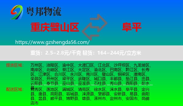 璧山区到阜平县物流专线