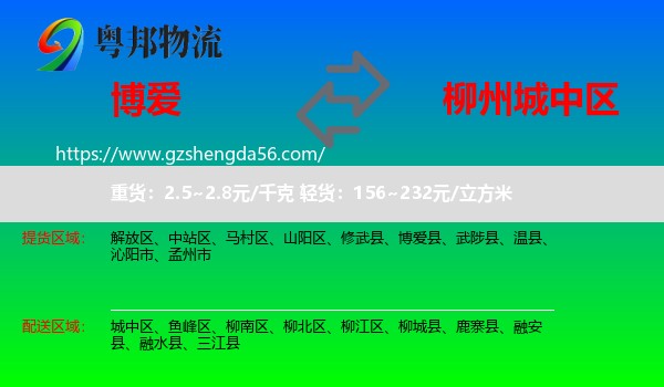 博爱县到城中区物流专线