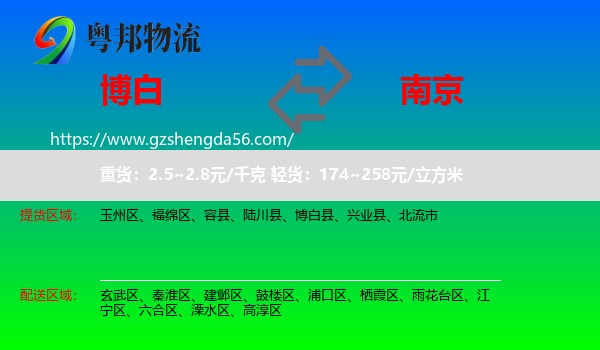 博白县到南京专线