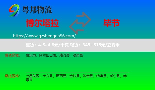 博尔塔拉到毕节物流专线