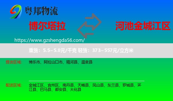博尔塔拉到金城江区物流专线