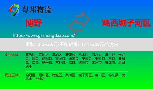 博野县到城子河区物流专线