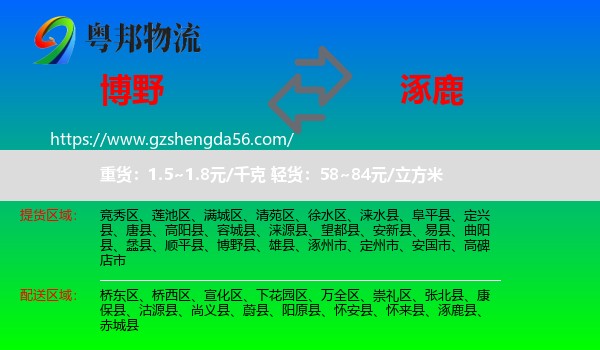 博野县到涿鹿县物流专线
