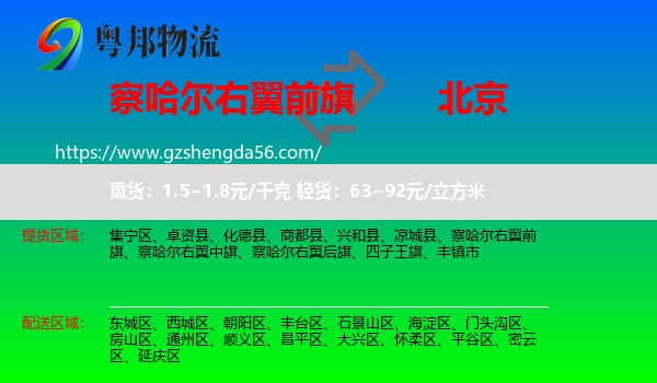 察哈尔右翼前旗到北京专线