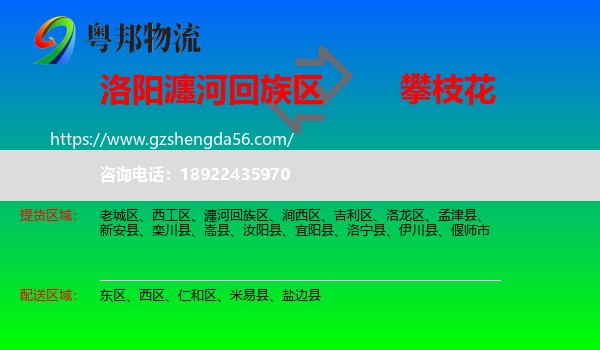 瀍河回族区到攀枝花物流专线
