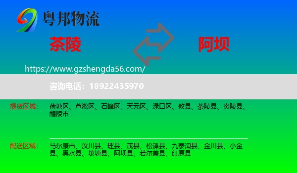 茶陵县到阿坝物流