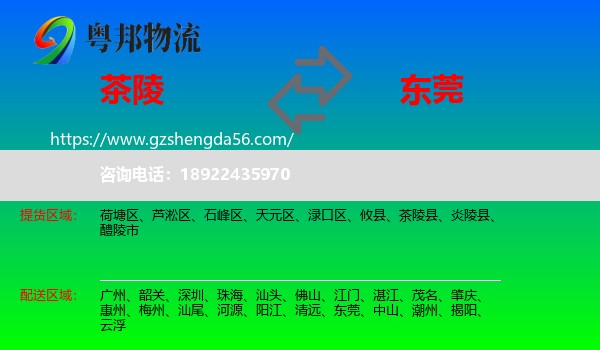 茶陵县到东莞物流