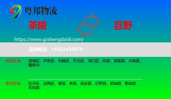 茶陵县到巨野县物流专线