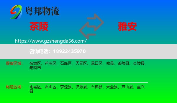 茶陵县到雅安物流