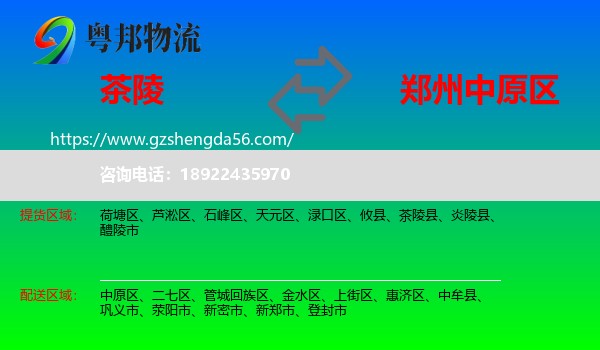 茶陵县到中原区物流专线