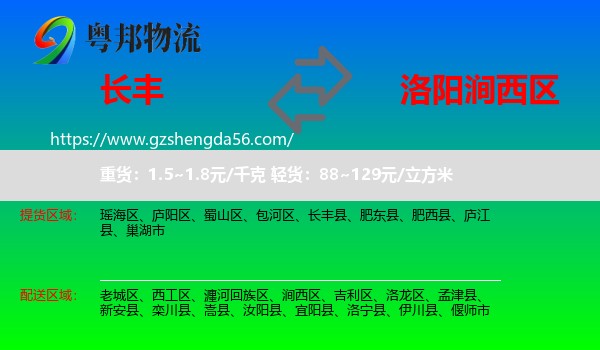 长丰县到涧西区物流专线