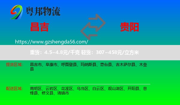 昌吉到贵阳专线