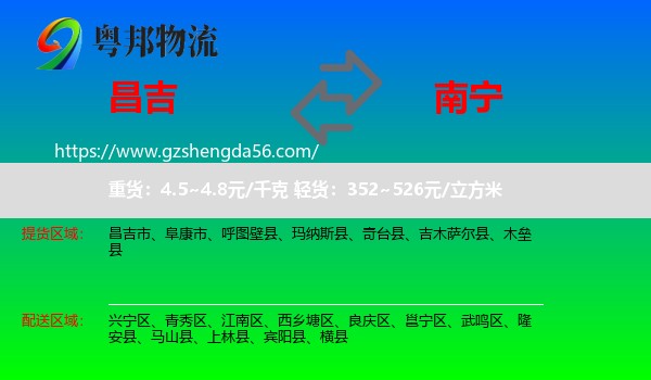 昌吉到南宁专线