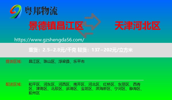 昌江区到河北区物流专线