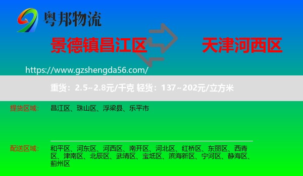 昌江区到河西区物流专线