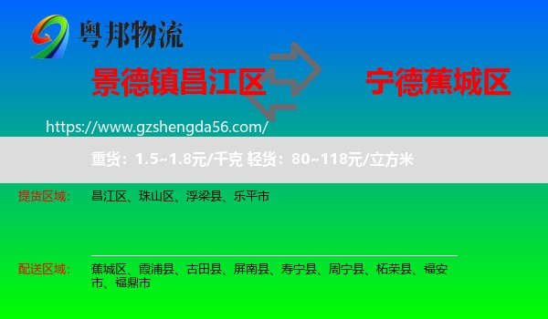昌江区到蕉城区物流专线