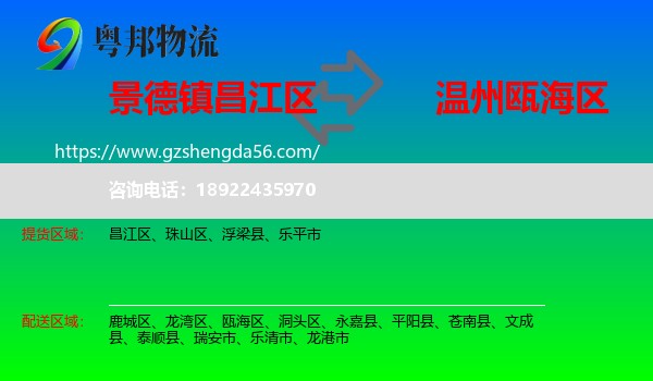 昌江区到瓯海区物流专线