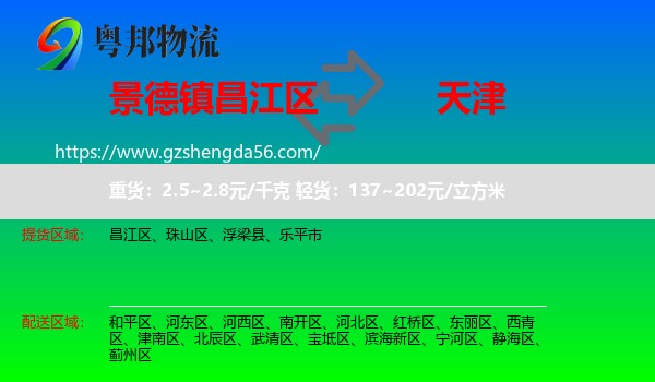 昌江区到天津专线