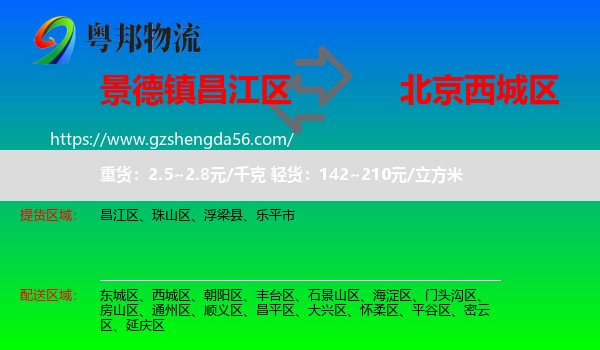 昌江区到西城区物流专线