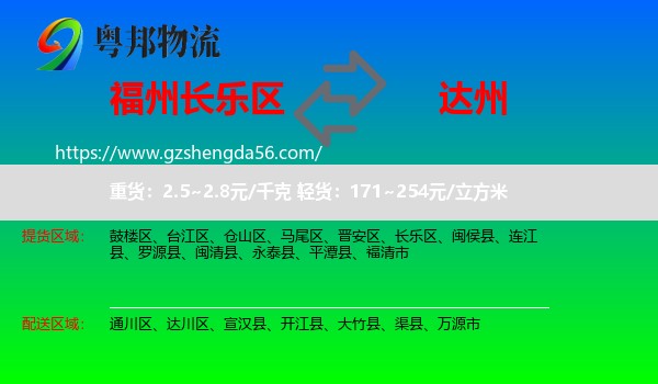 长乐区到达州物流