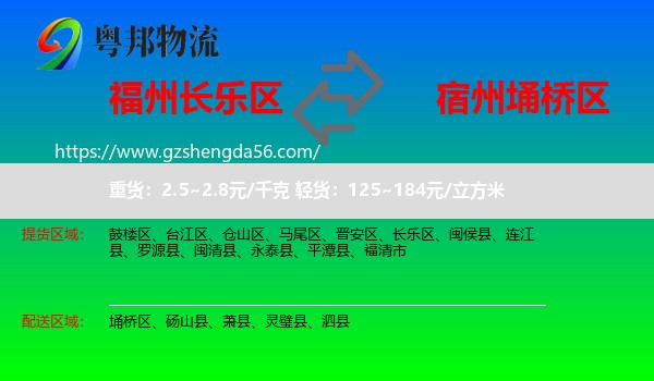 长乐区到埇桥区物流专线