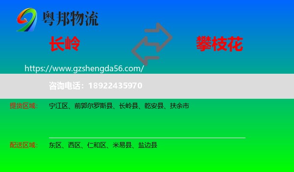 长岭县到攀枝花物流专线