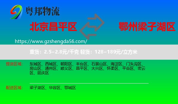 昌平区到梁子湖区物流专线