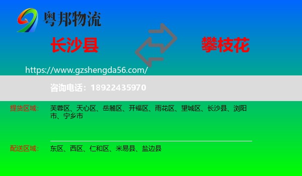 长沙县到攀枝花物流