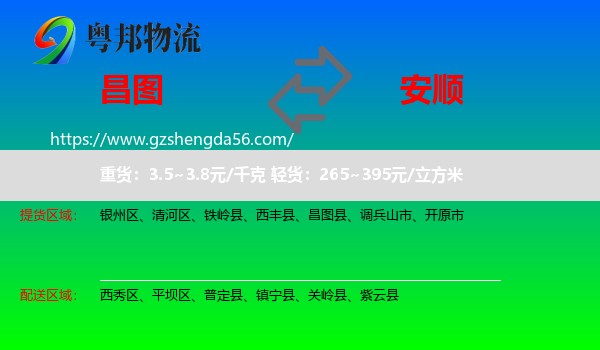 昌图县到安顺物流