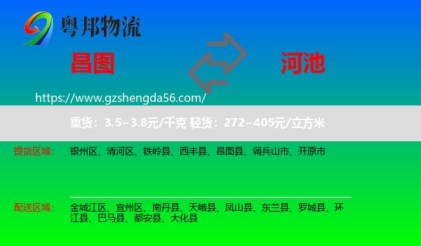 昌图县到河池物流