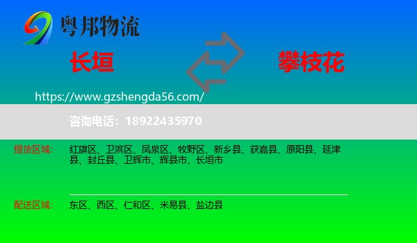 长垣市到攀枝花物流
