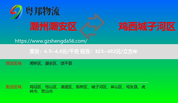潮安区到城子河区物流专线