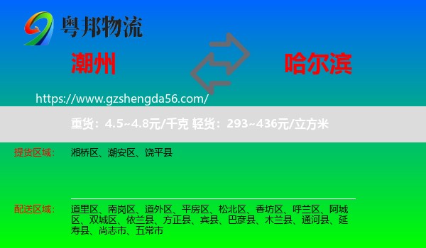 潮州到哈尔滨专线
