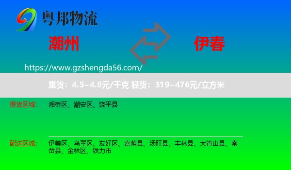 潮州到伊春物流专线