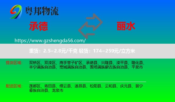 承德到丽水物流