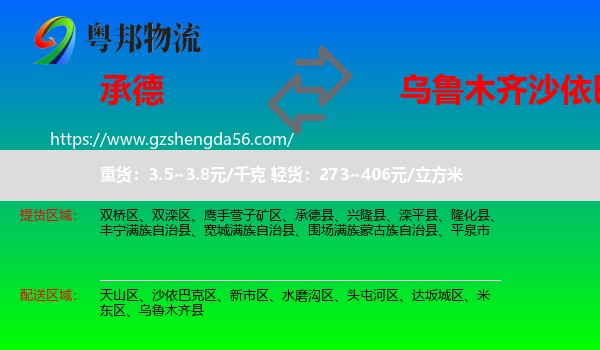 承德到沙依巴克区物流专线